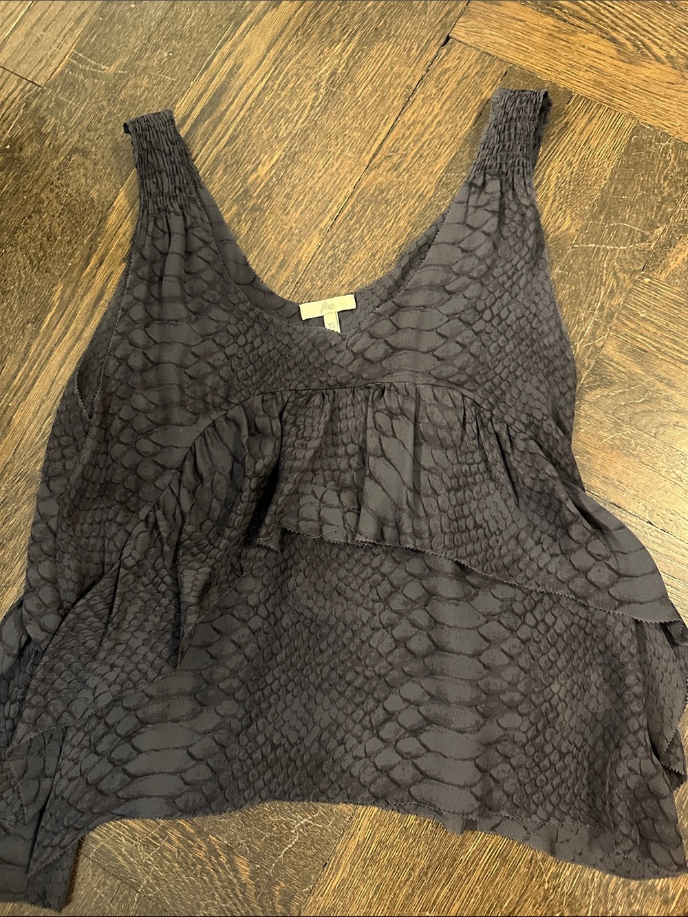Joie - silk tiered scales print top - size XS - $178 - purchased at Saks in nyc